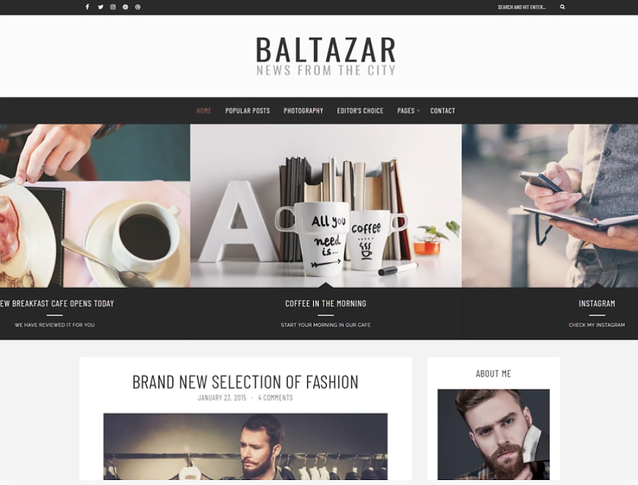 Baltazar - A Masculine Blog WordPress Theme