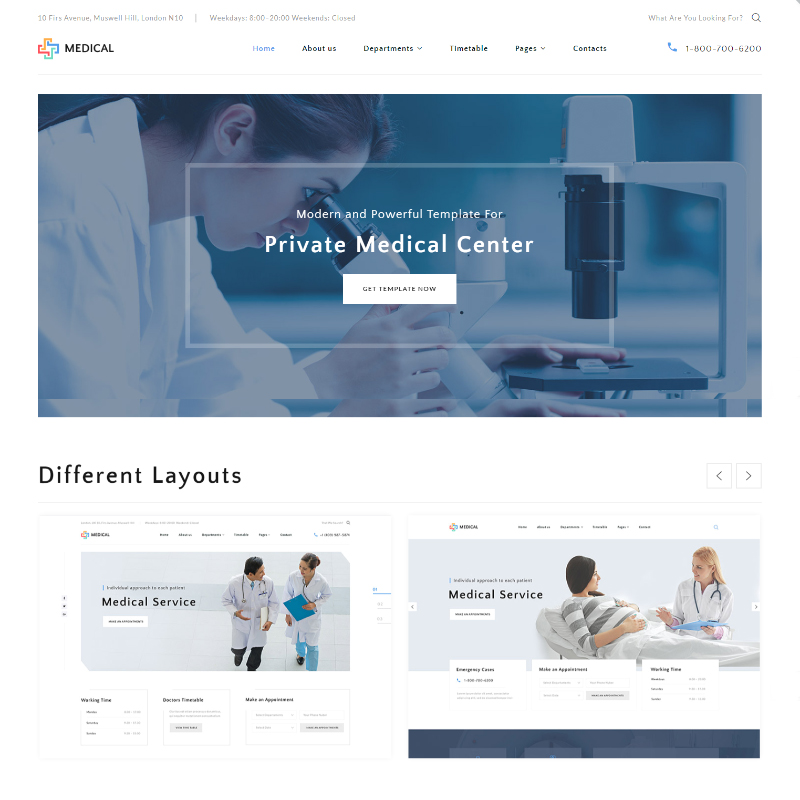 Medical - Private Medical Center Multipage Website Template