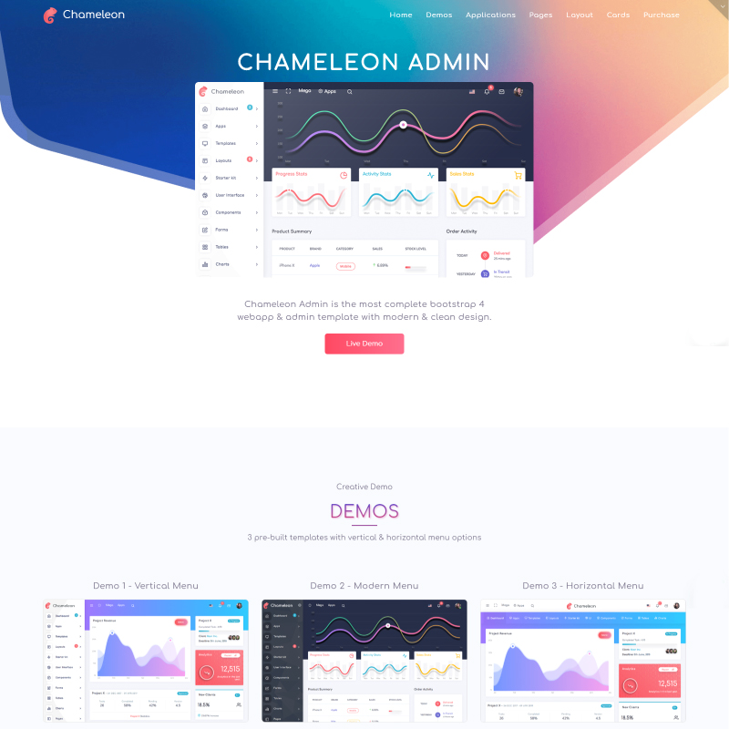 Chameleon - Modern Bootstrap 4 WebApp & Dashboard HTML + UI Kit Admin Template